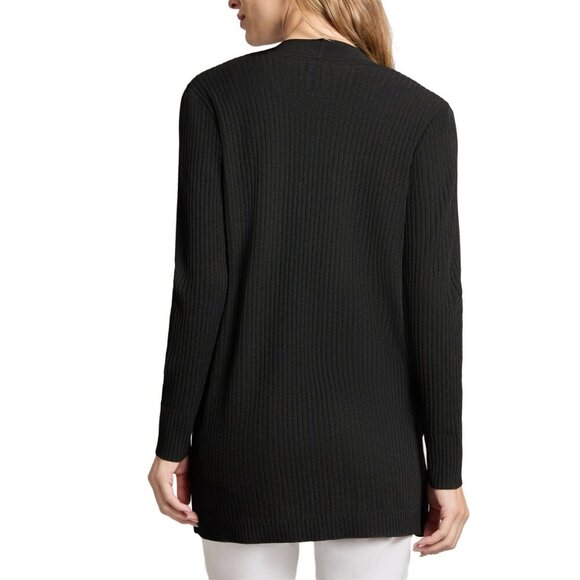 Jones New York Long-Sleeve Side-Slit Open Cardigan Sweater Black Size M NWT - Picture 5 of 5